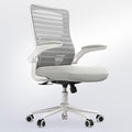 Office Chair for Long Hours & Lower Back Pain Relief – 4" Molded Foam Cushion, Padded Lumbar Support, and Padded Flip-up Armrests, Ideal for Office or Study, Light Gray