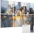 EVENRISING Art Acoustic Panels, 72"x48"x0.4" Sound Absorbing Panels,Better Sound Panels than Soundproof Foam,Self adhesive Soundproof Wall Panels for Recording Studio, Abstract city