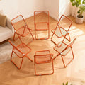 6 Pack Folding Chair,Orange Color,Single Piece,Foldable Space - Saving Design for Indoor/Outdoor Use