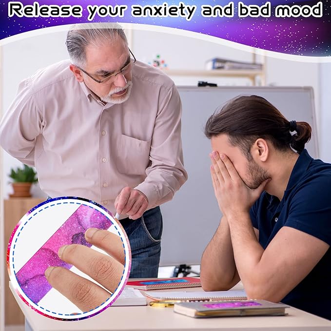 Gersoniel 72 Pcs Anxiety Sensory Stickers Strips Adhesive Textured Mental Health Calm Stickers Mindfulness Fidget Decals Stress Anxiety Relief Items for Therapy Office Desk Counselor(Ink Starry Sky)