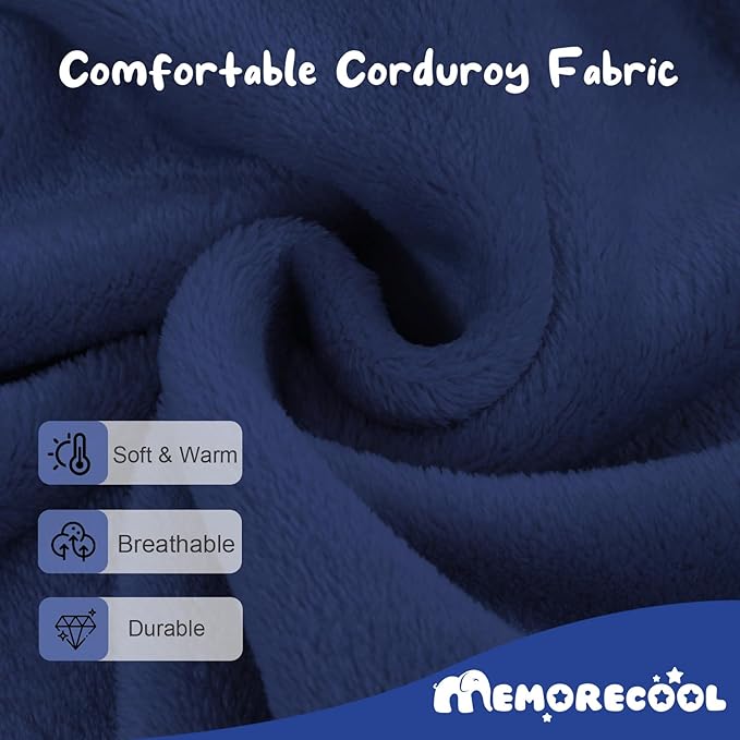 MeMoreCool Convertible Modular Kids Couch – Foam Toddler Sofa with Washable Removable Cover, Soft Plush Fold-Out Floor Couch for Bedroom (Navy)