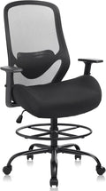 Heavy Duty Office Drafting Chair, High Back Ergonomic Chair,400Lbs Tall Office Chairs, Big and Tall Office Chair with Flip-up Armrest Lumbar Support and Footrest