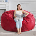 Hobestluk 4FT Bean Bag Chair Giant Bean Bag Chairs for Adults Large Bean Chairs with Removable Cover, Beanbag Chair with Filler, Adult Bean Bag Chairs for Living Room, Bedroom