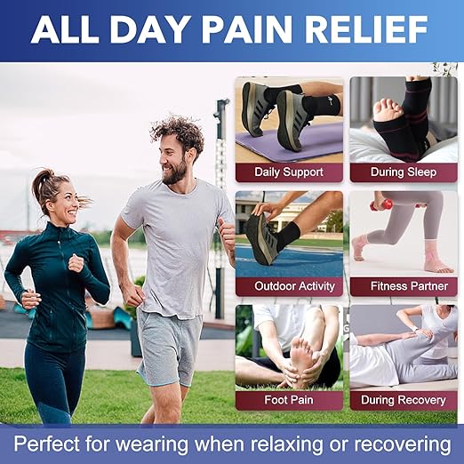 ABIRAM Ankle Brace for Women & Men, Ankle Compression Sleeve with Wrap, Foot Support Sleeve, Ankle Support for Sprained Ankle, Plantar Fasciitis Relief Socks, Achilles Tendonitis, Sports, L