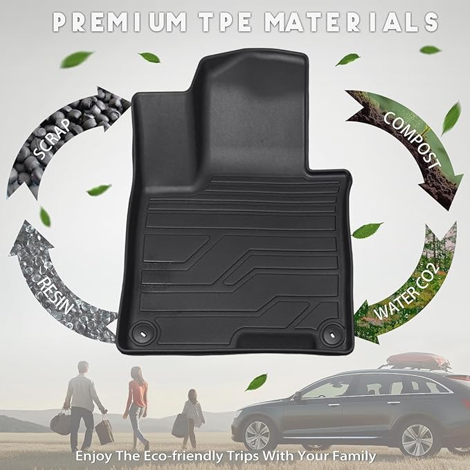 KARPAL Floor Mats Fit for Hyundai Tucson 2022-2025 2026 (Not Fit Hybrid & PHEV), All Weather TPE Car Mats Cargo Liners Guard Accessories, 1st & 2nd & Cargo Liners