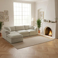 Forest aesthetics Modular Sectional Sofa Cloud Couch,Down Filled Comfy Cloud Modern Sofa,Light Beige Linen L Shape Oversized Couch Cushion Covers Removable Furniture for Living Room