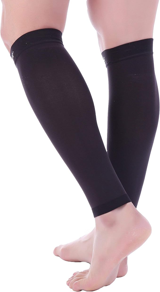 Doc Miller Compression Calf Sleeve for Men & Women – 20-30mmHg Graduated Support for Running, Shin Splints, Calf Strain – Knee High, Small to 6XL Plus Size