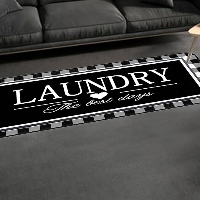 Farmhouse Laundry Room Rug Runner 24"X72" Kitchen Mat Washable Entryway Rugs Soft Non Slip Laundry Carpets Comfort Standing Desk Mats,Carpet for Sink,Office,Laundry Room Decor Accessories