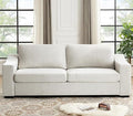 ELUCHANG Oversized 85" Couches for Living Room, Natural Linen Fabric Apartment Couch with Detachable Cover, Modern Loveseat Comfortable Deep Seat Sofa, Easy to Install, White