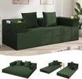 COMAX Futon Sofa Bed Queen, 79" Convertible Sofa Bed Couches for Living Room, 4 in 1 Folding Boneless Sleeper Corduroy Couch Loveseat Foam In a Box, Foldable Comfy Lounge Fold Out Floor Mattress Green