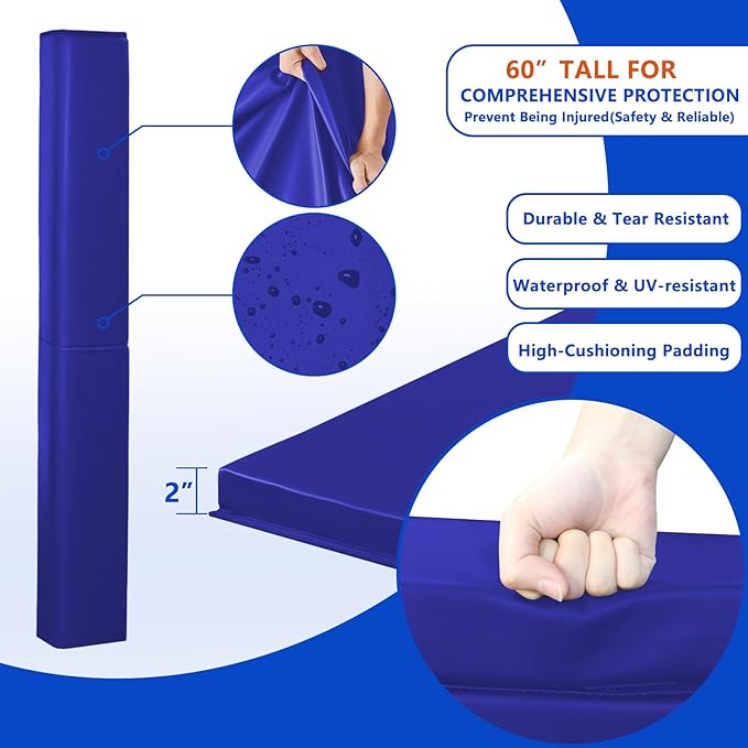 VANCL Square Pole Padding Basketball Pole Pads Heavy Duty Square Pads Outdoor Fits 4"x4", 5"x5", 6"x6",6"x8", 8"x8" Poles Waterproof UV-Resistant Durable Protection Pads