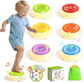 HYES Light Up Stepping Stones for Kids - 6 PCS Non-Slip Musical Stackable Step Stones, Toddler Obstacle Course Sensory Toys, Indoor Outdoor Jumping Play 1-3 Years Old Boys Girls Birthday Gifts