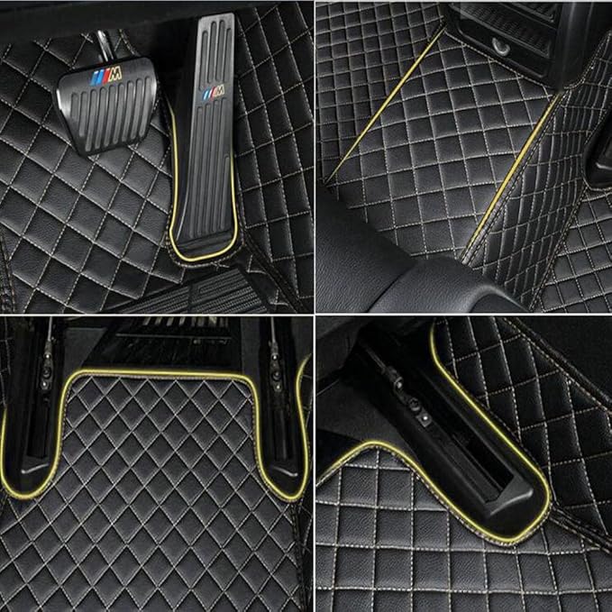TAHALICustom Colors Car Floor Mats Black Pink for 99.9% Sedan SUV Sports， All-Weather Liners Car Floor mat，Luxury Leather Automotive Floor Mats (Green-,3D Floor Mats)
