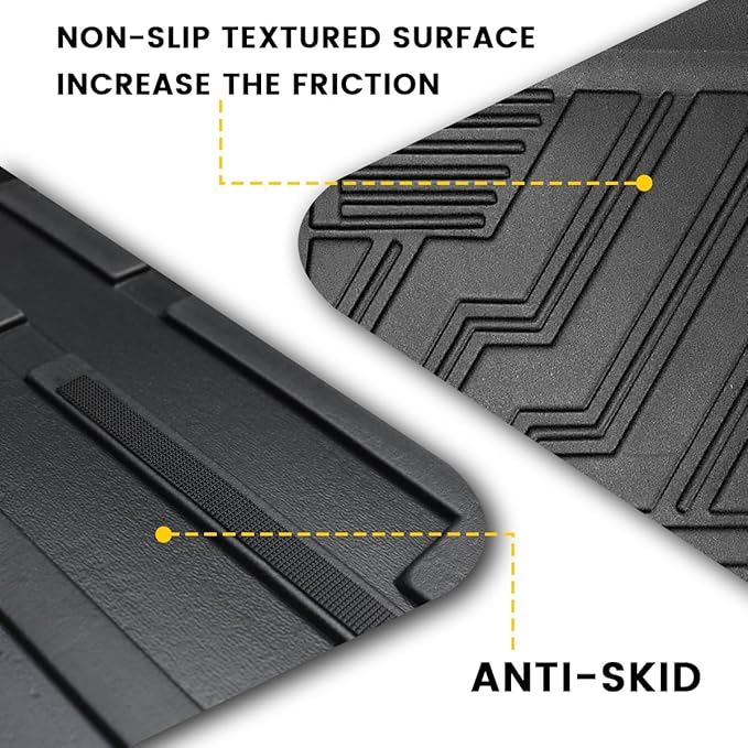 Compatible for 2021-2025 Toyota Sienna Floor mats Full Set All Weather car mats for 2021 2022 2023 2024 2025 Toyota Sienna Accessories (Only Fit 7 Seater with Spare Tire)