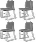 VINGLI Stacking Chairs Set of 20 Stackable Office Chairs with Metal Sled Base, Ergonomic Plastic Seat & Holes Back, Stacking Chairs for Waiting Room Break Room Banquet Guest, Grey