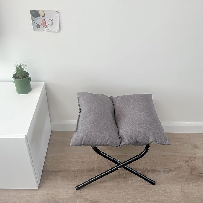Foldable Foot Rest Stool for Under Desk or Sofa - Office Footrest Ottoman, Portable Leg Rest for Home & Office (Grey)