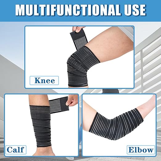 Zuscot 2 Pcs Hamstring & Thigh Compression Wraps, Adjustable Thigh Compression Braces, Quad Support for Men and Women, Versatile Compression Bandages for Knee, Calf, Arm