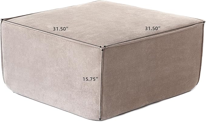 JACH Sofa Ottoman Module, Minimalist Comfy Breathable Ottoman Footstool Paired with Sofa Couch for Living Room, Apartment, Brown
