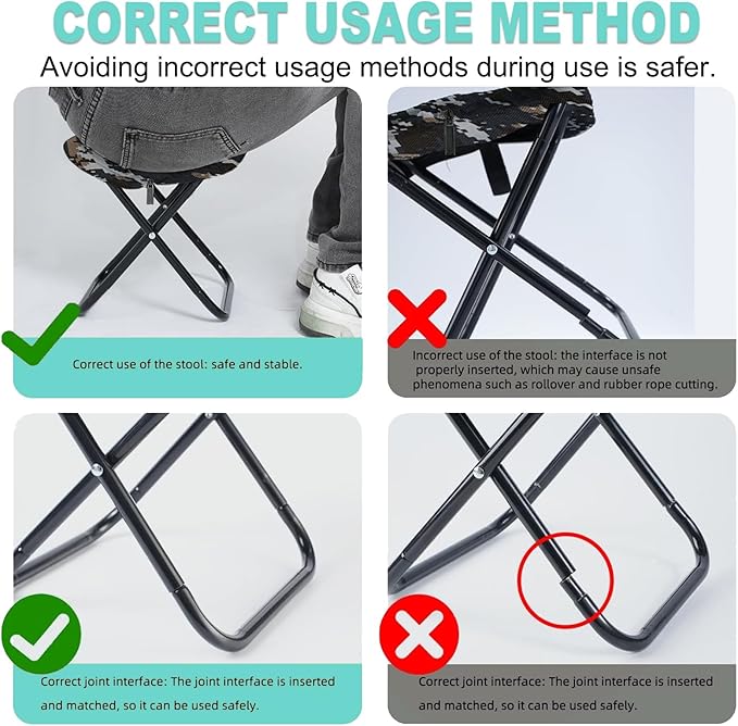 CHENEDY Camping Stool, Portable Folding Stool with Carry Bag, 12in Portable Folding Chair Collapsible Camp Stool Outdoor Footstool for Travel Walking Hiking Fishing Picnic Barbecue (Blue/Gray)