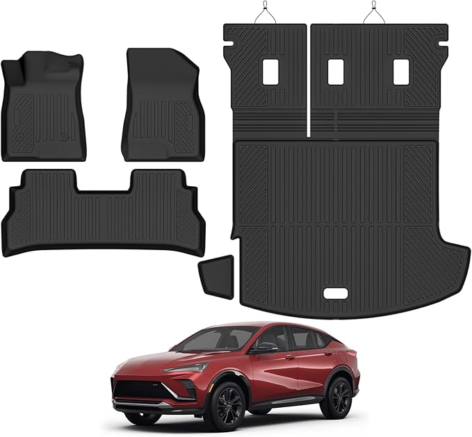 All Weather Floor Mats Fit for Buick Envista 2024 2025 2026 Floor Mats & Trunk Mat & Backrest Mat Replacement for Buick Envista Accessories Anti-Slip Floor Liner