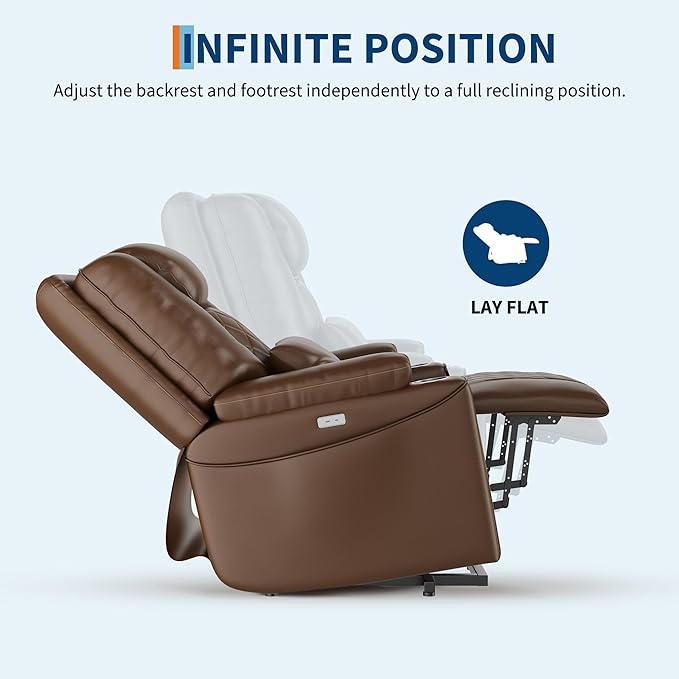 Power Lift Recliner Chair, Easy Lift Assist for Elderly, 3-Position Recline, Storage Pockets & Cup Holders, USB Charging Ports, Remote Control Operation, Living Room or Bedroom Comfort, Brown