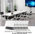YUOXU Conference Room Table,Folding Conference Table,Flip Top Mobile Desk with Locking Silent Casters-Space Saving Rolling Table for Training Room, Office, Classroom (10, 62.99 * 23.62 * 29.53")