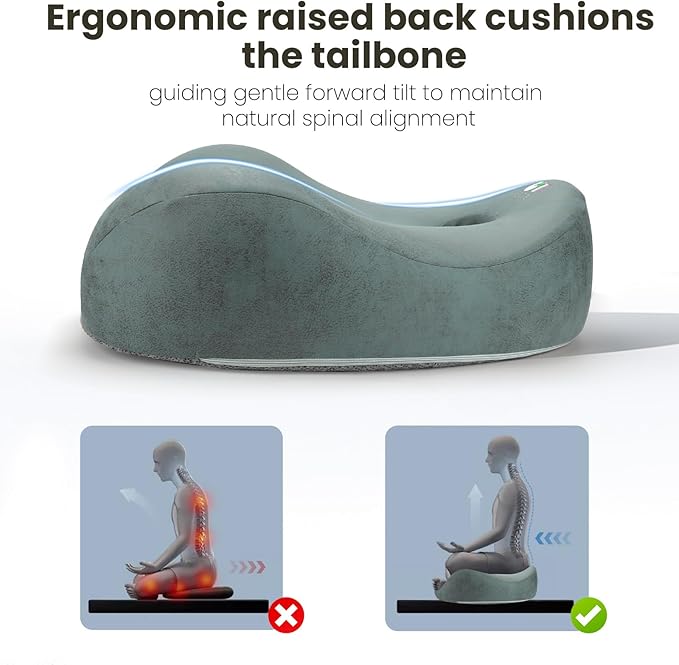 UTJZIB Meditation Cushion & Floor Pillow Seat - Ergonomic Comfortable Memory Foam Set Relieves Numbness Tailbone & Hip Pain from Long Sitting, idea for Reading, Yoga.