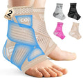 DRNAIETY 2 Pack Copper Ankle Brace for Men & Women - Adjustable Ankle Support Compression Sleeve, for Plantar Fasciitis, Achilles Tendonitis, Foot Pain, Swelling - Everyday Use(Skin Tone,S)