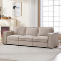 HEAY-YO 93 Inches Modern Modular Sectional Sofa,3-Seater Comfy Couch with High Density Foam and Armrests,Floor Sofa for Living Room Bedroom Apartment,Linen Sand