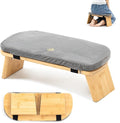Estleys Meditation Bench, Bamboo Meditation Stool, Folding Kneeling Meditation Bench, Seiza Prayer Bench, Prayer Bench with Meditation Cushion, Kneeling Stool (Grey & Big)