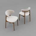Set of 2 Solid Ash Wood Dining Chairs, Upgraded Reinforced Zero-Wobble Frame, Mid-Century Modern Side Chairs with Ergonomic Curved Backrest & Adjustable Floor Protectors (K-Walnut, Set of 2)