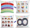 B BBPM Classroom Must Haves Throw Pillow Covers Set of 2 - Calming Corner School Counselor Office Mental Health Pillow Decor Calm Down Corner Items for Home Kids Dutch Velvet 18x18 Inch