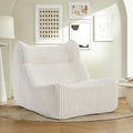 Big Bean Bag Chairs, Lazy Floor Sofa, Fireside Chair for Living Room, Bedroom, Office (White, Single Seat)