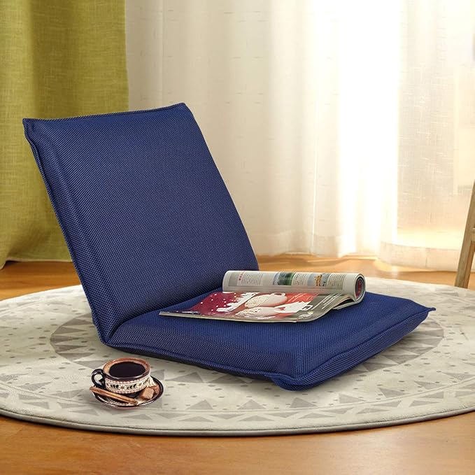 Giantex Adjustable Mesh Floor Sofa Chair, 6-Position Multi-Angle Padded Floor Chair, Cushioned Back Support Versatile, Video Game Chairs for Meditation Seminars Reading TV Watching or Gaming