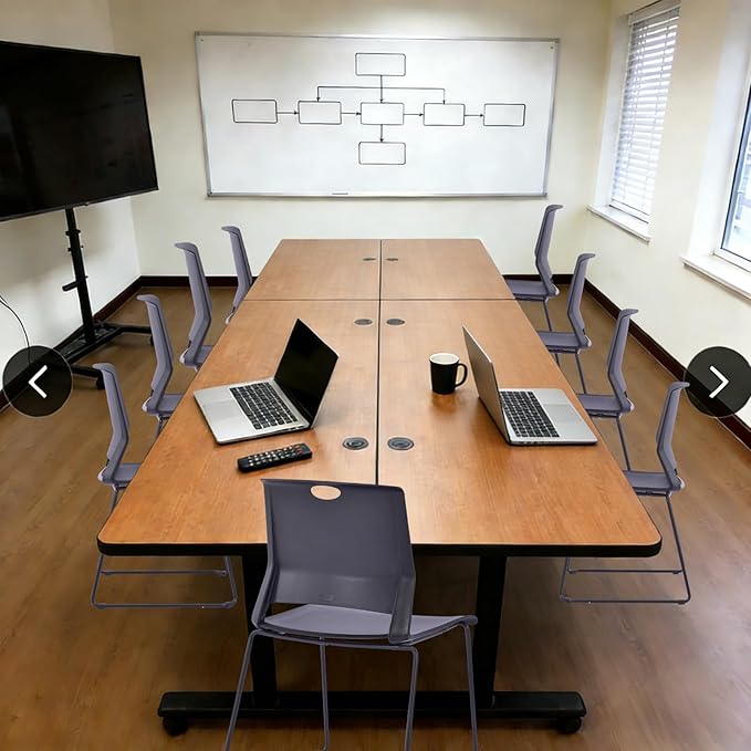 Black Stacking Chairs Set of 4, Modern Stackable Office Chairs with Wide Plastic Seat & Metal Sled Base for Waiting Room Break Room Conference Church Banquet Lobby