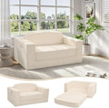 MeMoreCool Convertible Sofa Bed – Small Beige Fold Out Couch for Adults, Corduroy Floor Sleeper Loveseat Compact Trifold Sofa | Boneless Cloud Couch | No Assembly | Guest Bed for Bedroom & Apartment