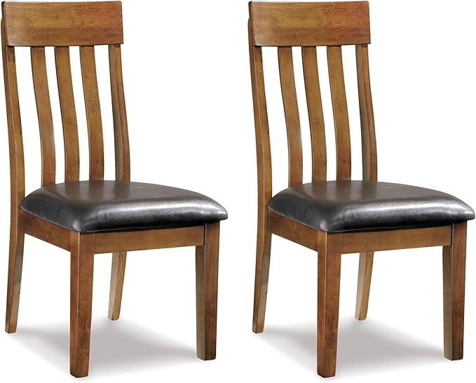 Signature Design by Ashley Ralene Rake Back 19" Dining Room Chair 2 Count, Medium Brown