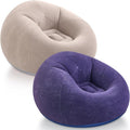 Realspring Inflatable Bean Bag Chairs Outdoor Blow up Camping Chairs Inflatable Lazy Sofa Folding Portable Bean Bag Loungers Couch for Movie Night(Brown, Blue,2 Pcs)