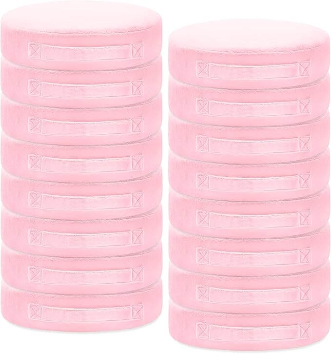 16 Pcs Round Floor Cushions for Kids, 15'' Plush Flexible Seating Pillows with Handles, Soft Chair Seats for Classroom Elementary Daycare Preschool Playroom Reading Corner Light Pink