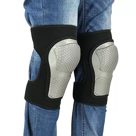 Construction Knee Pads for Men & Women Crawler Gardener, Heavy Duty Knee Protective Gear with Adjustable Straps, Kneeling with Comfort, Profect for Kneeling Crawling Work for Christmas, Gray XL (1 Pair)
