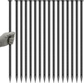Rebar Spikes 16 Inch 16 Pack, 1/2 Inch Diameter Heavy Duty Rebar Ground Stakes, Galvanized Anchoring Spikes for Speed Bump, Landscape, Parking Curb, Handicap Ramp and Tent