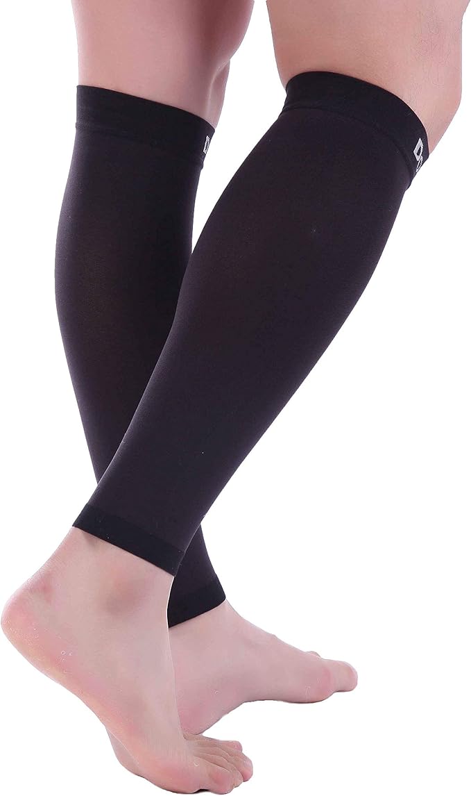 Doc Miller Compression Calf Sleeve for Men & Women – 20-30mmHg Graduated Support for Running, Shin Splints, Calf Strain – Knee High, Small to 6XL Plus Size