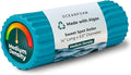 Oceanfoam Sweet Spot Medium Exercise Foam Roller 14"x5.5" – Medium Density Foam Roller for Physical Therapy, Deep Tissue Massage, Yoga, Pilates, Classic Exclusive Wave Texture (Miami Blue)