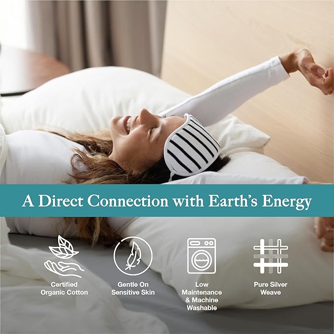 Tier One Home Fitted Grounding Sheets for Earthing, 5% Silver Fiber + 95% Certified Organic Cotton for Better Sleep and Pain Relief. Deep Pockets. Includes Grounding Wristband & Cords (Queen)