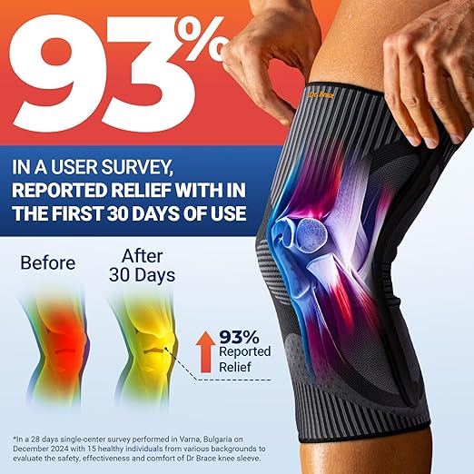 DR. BRACE ELITE Knee Brace with Size Stabilizer (2 Pack) Knee Brace for Women & Men, Workout, Sports, Daily Knee Compression Sleeve for Maximum Knee Pain Support & Fast Recovery (Pluto, X-Large)