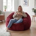 YuppieLife Large Foam Filled Bean Bag Chairs for Kids Teenagers Adults Living Room Gaming Relaxing 4F Machine Washable Lazy Sofa（Red