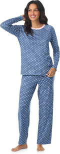 Cuddl Duds Womens Matching Pajama & Lounge Set - Lightweight Long Sleeve PJ Shirt & Pants - Sleepwear & Loungewear Sets