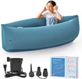OUTREE Upgraded Sensory Chair for Kids — 60" Sensory Pod Inflatable Peapod for Children, Includes Electric Air Pump,Sensory Toys Giftfor Kids with Autism,Light Blue