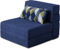 Nigoone Folding Sofa Bed with Pillow Memory Foam Convertible Sleeper Chair Bed Couch Futon Lazy for Living Room/Home Office/Guest Beds/Apartment/Upstairs Loft,Single Size,Dark Blue