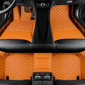 TAHALI Luxury Leather Car Floor Mats (Orange) - Custom Fit for 99.9% Sedan SUV Sports, All-Weather Liners, 3D Mats, Waterproof, Non-Slip